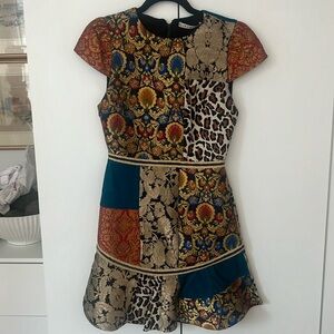 Alice + Olivia Multicolor Patchwork Mini Dress